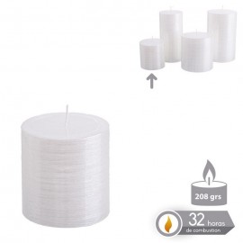 Bougie de Noël cylindrique blanc nacré 6,80 X 7 Cm