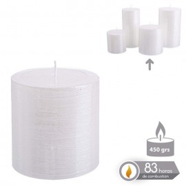 Bougie de Noël Cylindrique Blanc Nacré 8,70 X 9 Cm