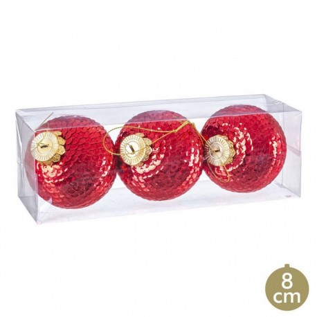 Boules de Paillettes en Mousse Rouge 8 X 8 X 8 X 8 Cm