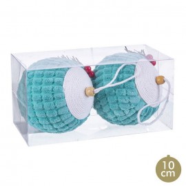 2 Boules Holly Bits en Mousse Turquoise 10 X 10 X 10 X 10 Cm