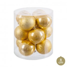 12 Boules d'Or 8 X 8 X 8 X 8 Cm