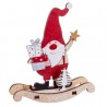 Rocker Père Noël en bois 14 X 3,80 X 16 Cm