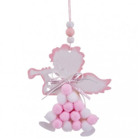 Pendentif Ange en Bois Rose2 23 X 9 Cm