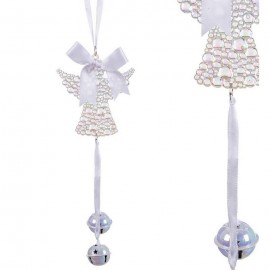 Pendentif en plastique Ange Jingle Bells 20 Cm Avec Boucle