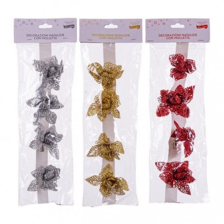 Fleurs en plastique pailletées 8 Cm