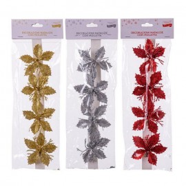 Fleurs en plastique pailletées 9 Cm
