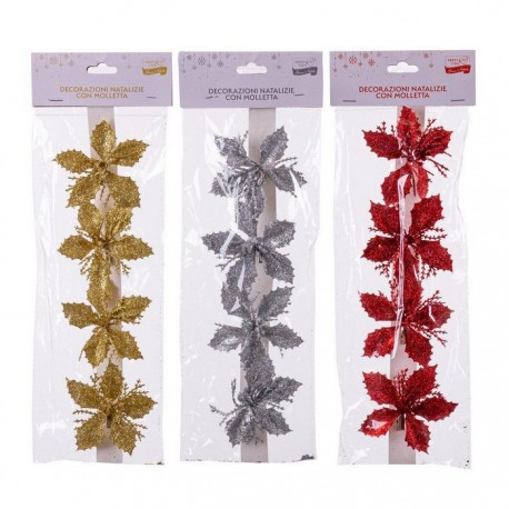 Fleurs en plastique pailletées 9 Cm