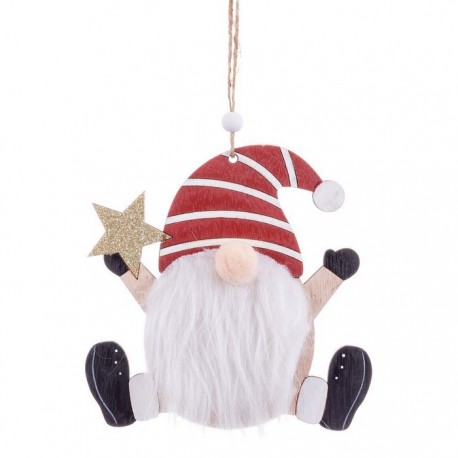 Pendentif Père Noël en bois 15 X 15 Cm