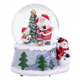 Boule à neige Père Noël avec musique 13 X 10,50 X 14,50 Cm