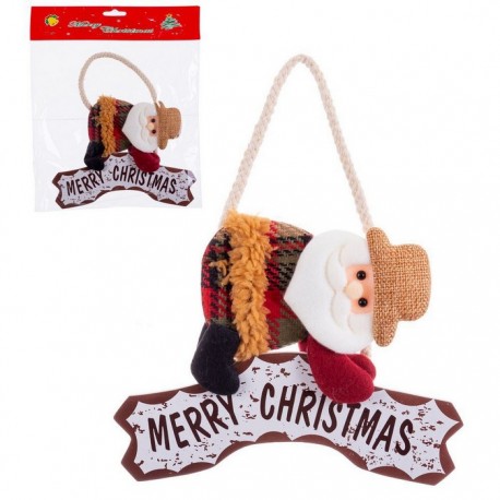 Merry Santa Claus Pendentif de Noël tissé 21 Cm