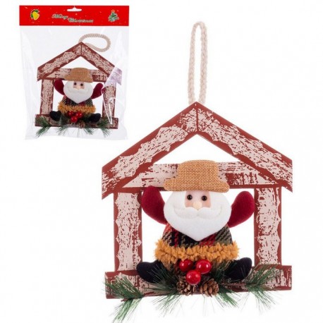 Pendentif Maison Tissé du Père Noël 19 Cm