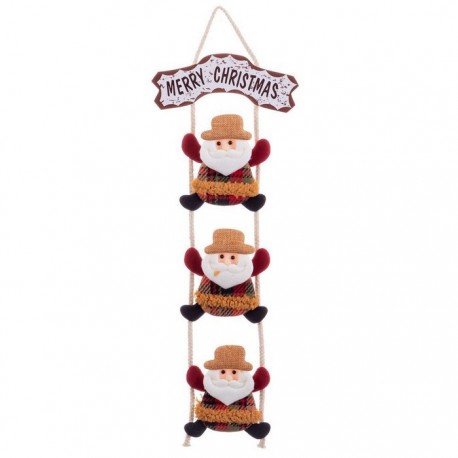 Pendentif échelle en tissu Santa Claus 40 Cm