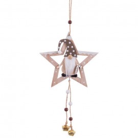 Pendentif étoile en bois 14 X 13,50 X 0,50 Cm