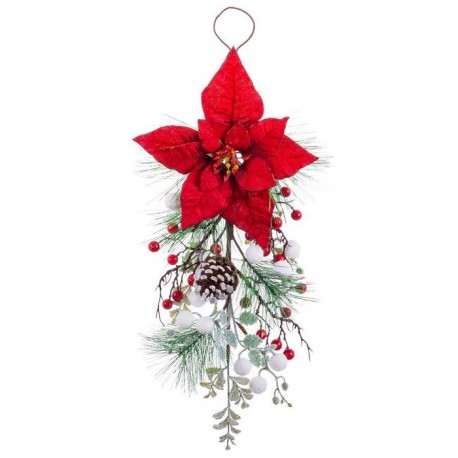 Accroche Porte 1 Poinsettia 60 Cm