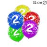 Ballons Chiffre 2 Ronds 32 cm