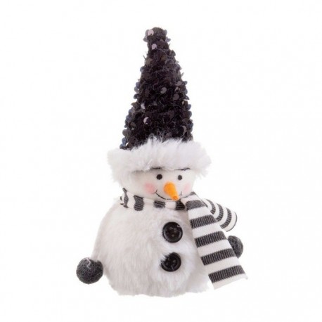 Bonhomme de neige assis 8 X 8 X 21 Cm