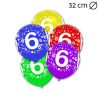 Ballons Chiffre 6 Ronds 32 cm