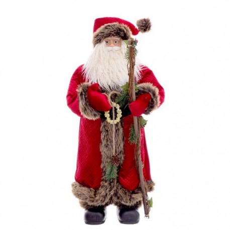 Figura Papa Noel con Bastón 80 Cm