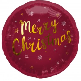 Ballon en feuille rouge Merry Christmas 45 cm