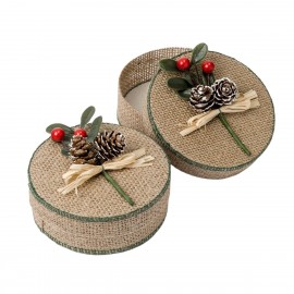 Boîtes de Noël en jute 6x10x10cm