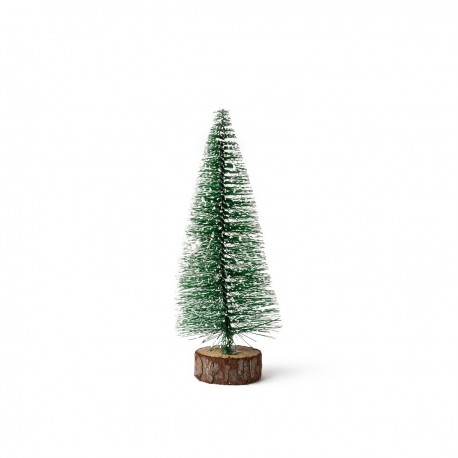 Arbre de Noël 16cm Base en Bois 16x7x7cm