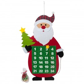 Calendrier de l'Avent en Feutre Père Noël avec 24 Bonbons Minifruits 52x71cm