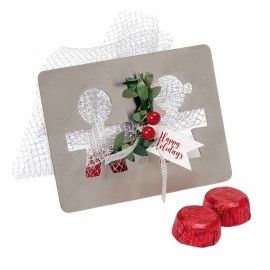 Sous-verre en métal Happy Holidays carte 2 chocolats