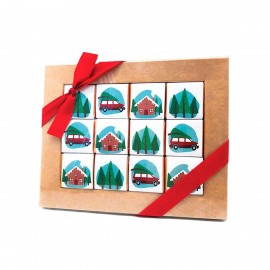 Boîte de Noël Moderne avec 3 Chocolats