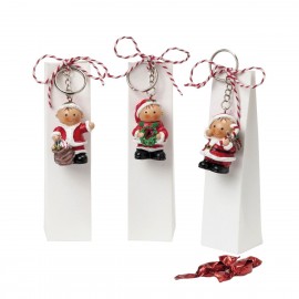 Porte-clés Père Noël décoré 3,5x14 cm