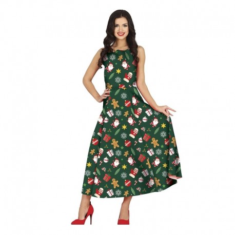 Disfraz de Green Xmas Dress Adulta