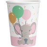 8 Gobelets d'Éléphant Rose 266 ml