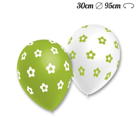 Ballons Ronds Motif Fleurs 30 cm