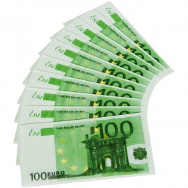 10 Serviettes 100 Euros 3 cm