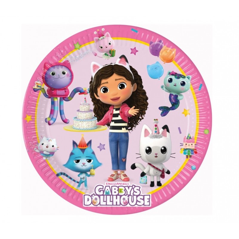 Vaisselle Anniversaire gaby chat,Decoration Anniversaire gaby chat  Assiettes Nappes Serviettes Tasse Drapeau Couteau et Fourchette Masque  Trompette,Idéal pour 10 personnes (B) : : Cuisine et Maison