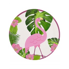 8 Assiettes Tropicales Flamant Roses 23 cm