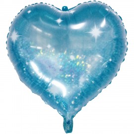 Globo Foil Corazón Galactic Aqua