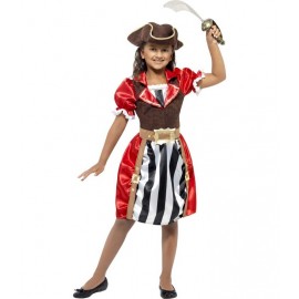 Costume de Capitaine Pirate Rouge pour Fille 