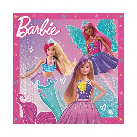 20 Serviettes Barbie Barbie 33 cm