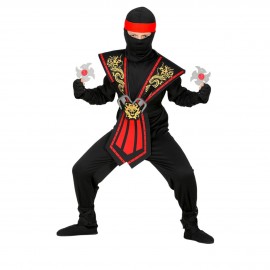 Costume de Ninja Kombat rouge avec armes