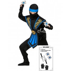 Costume de Ninja bleu Kombat avec armes