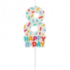 Bougie Cozy Sprinkles Number 8 7 cm