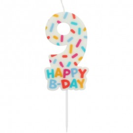 Bougie Cozy Sprinkles Number 9 7 cm