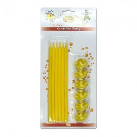 6 Velas Largas Amarillo