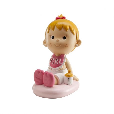 Figurine de Petite Fille en Rose pour Décoration