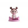 Statuette 10 cm Petite Fille en Rose avec Biberon