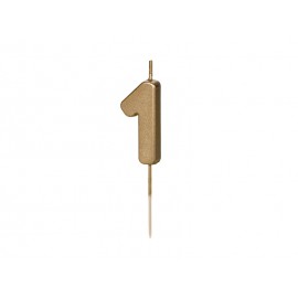 Bougie d'Anniversaire nº1 Doré 4,5 cm