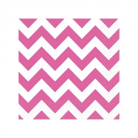 20 Serviettes Chevron Rose