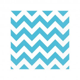 20 Serviettes Chevron Bleu Clair