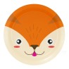 8 Assiettes Renard Visages d'Animaux 18 cm