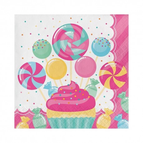 16 Serviettes de Table Candy 33 cm